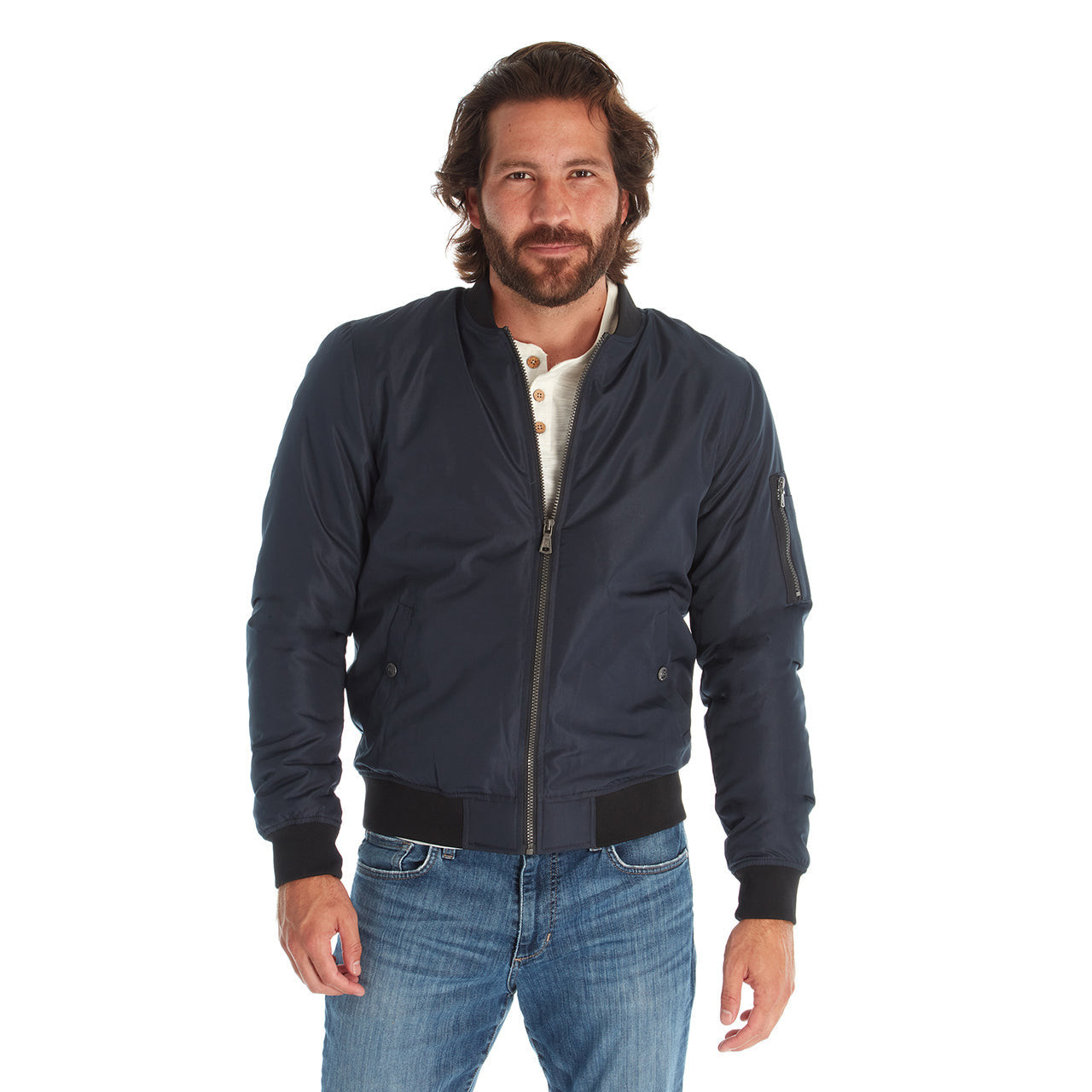 Mens lined sale bomber jacket