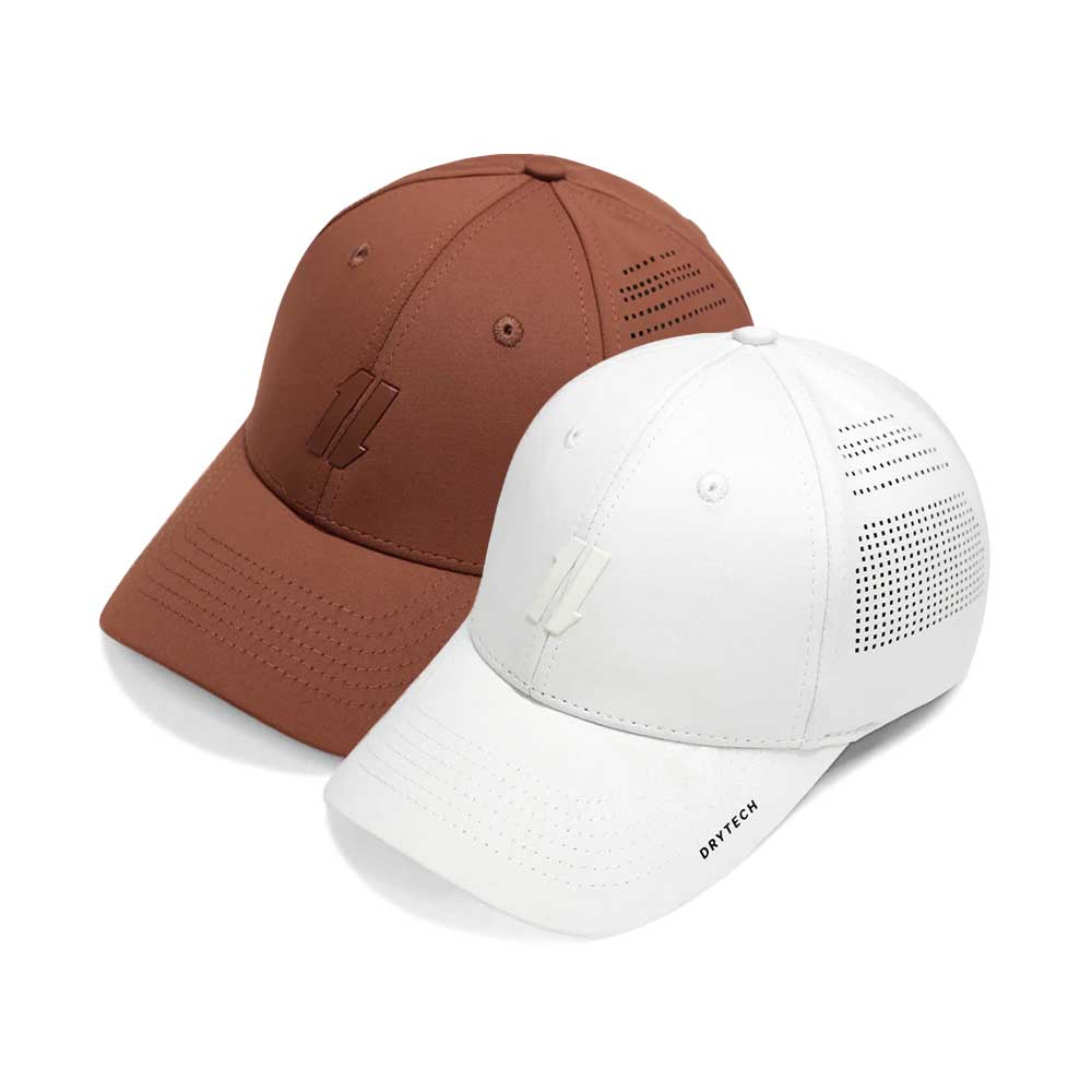 White and Saddle Workout Hats 2-Pack